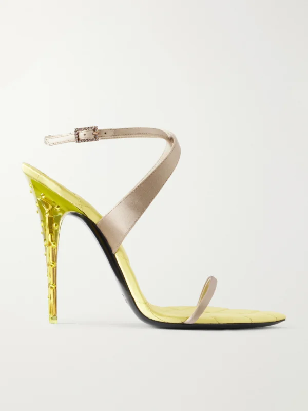 Saint Laurent Ivresse 110 Embellished Satin Sandals