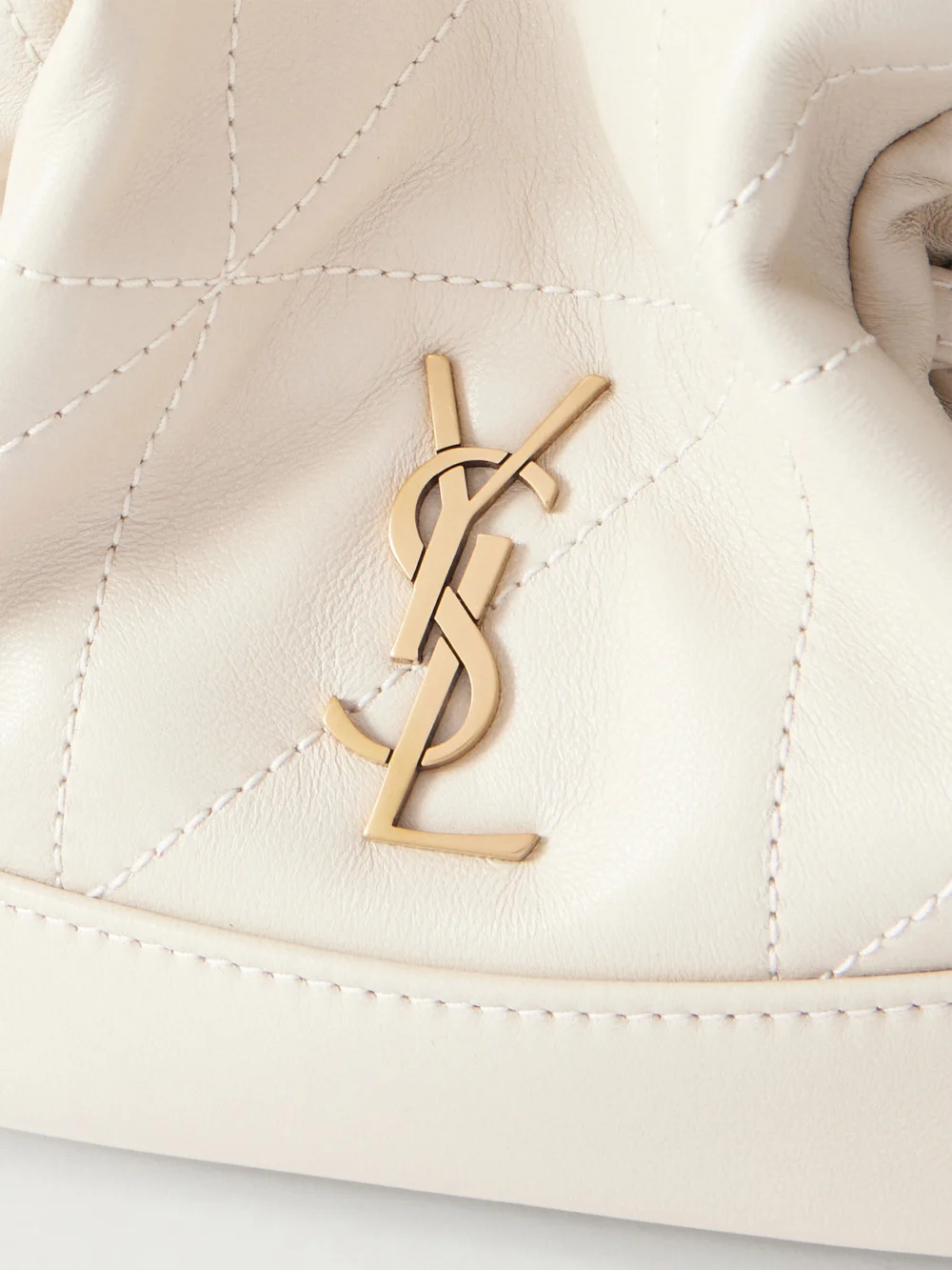 Close-up detail of the Saint Laurent Jamie Mini Quilted Leather Shoulder Bag