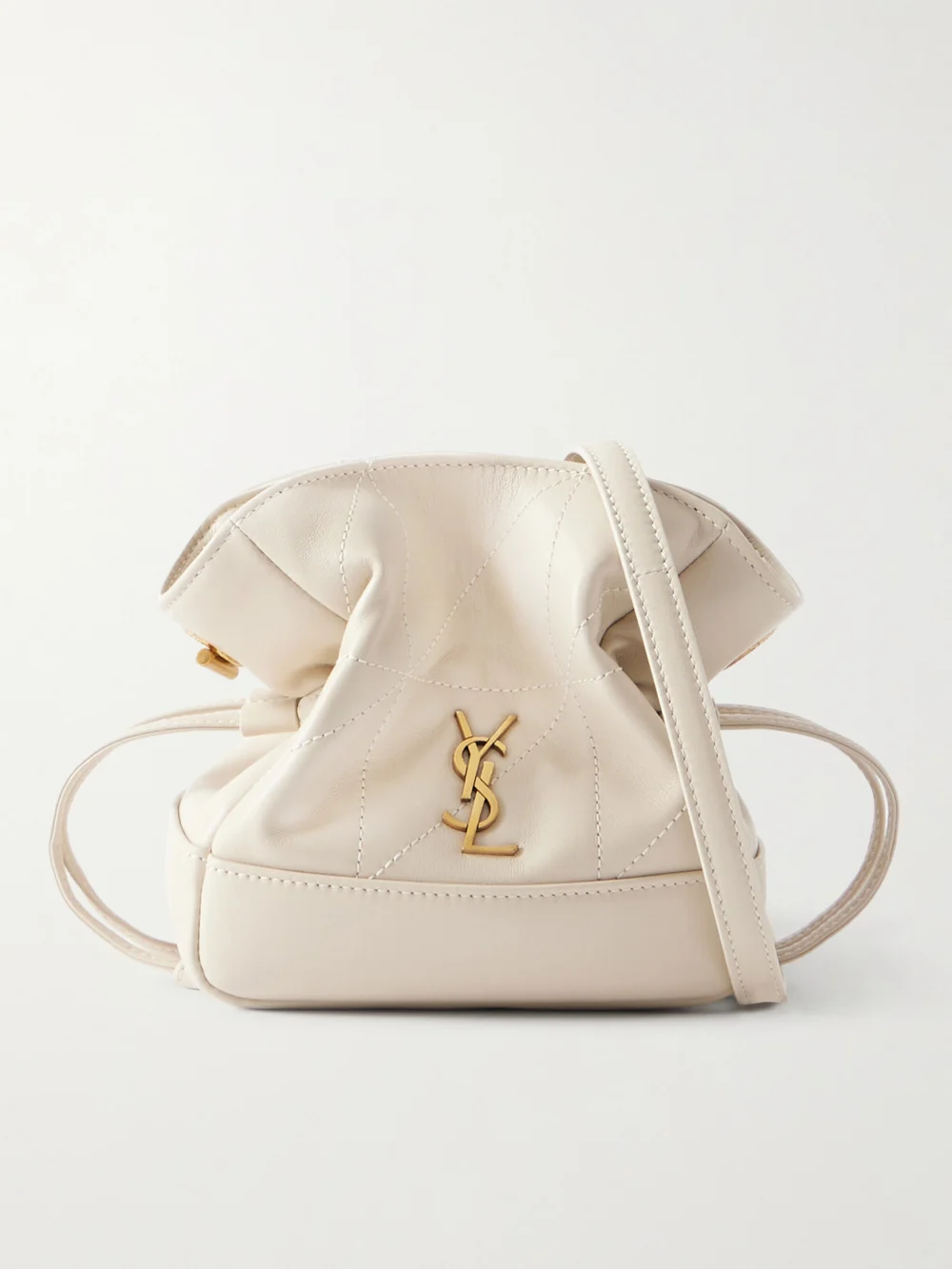 Saint Laurent Jamie Mini Quilted Leather Shoulder Bag in cream