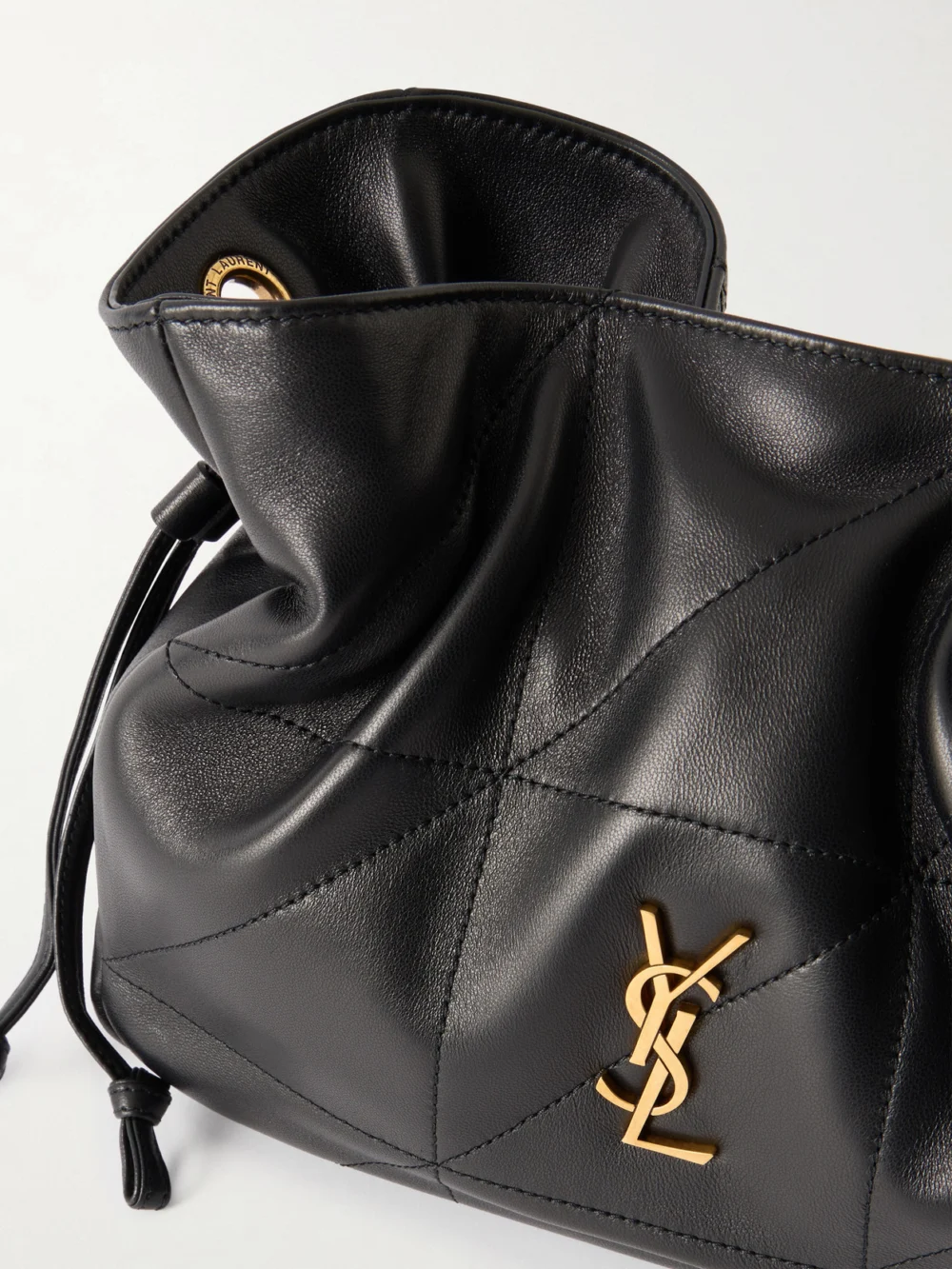 Close-up detail of the Saint Laurent Jamie Quilted Leather Shoulder Bag