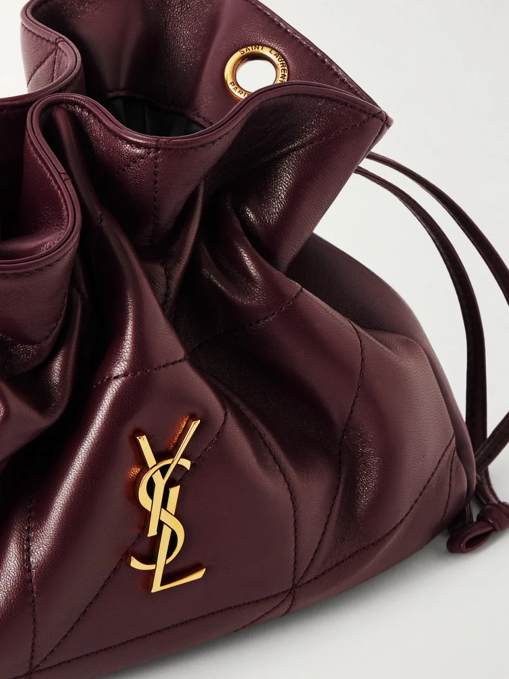 Close-up detail of the Saint Laurent Jamie Quilted Leather Shoulder Bag