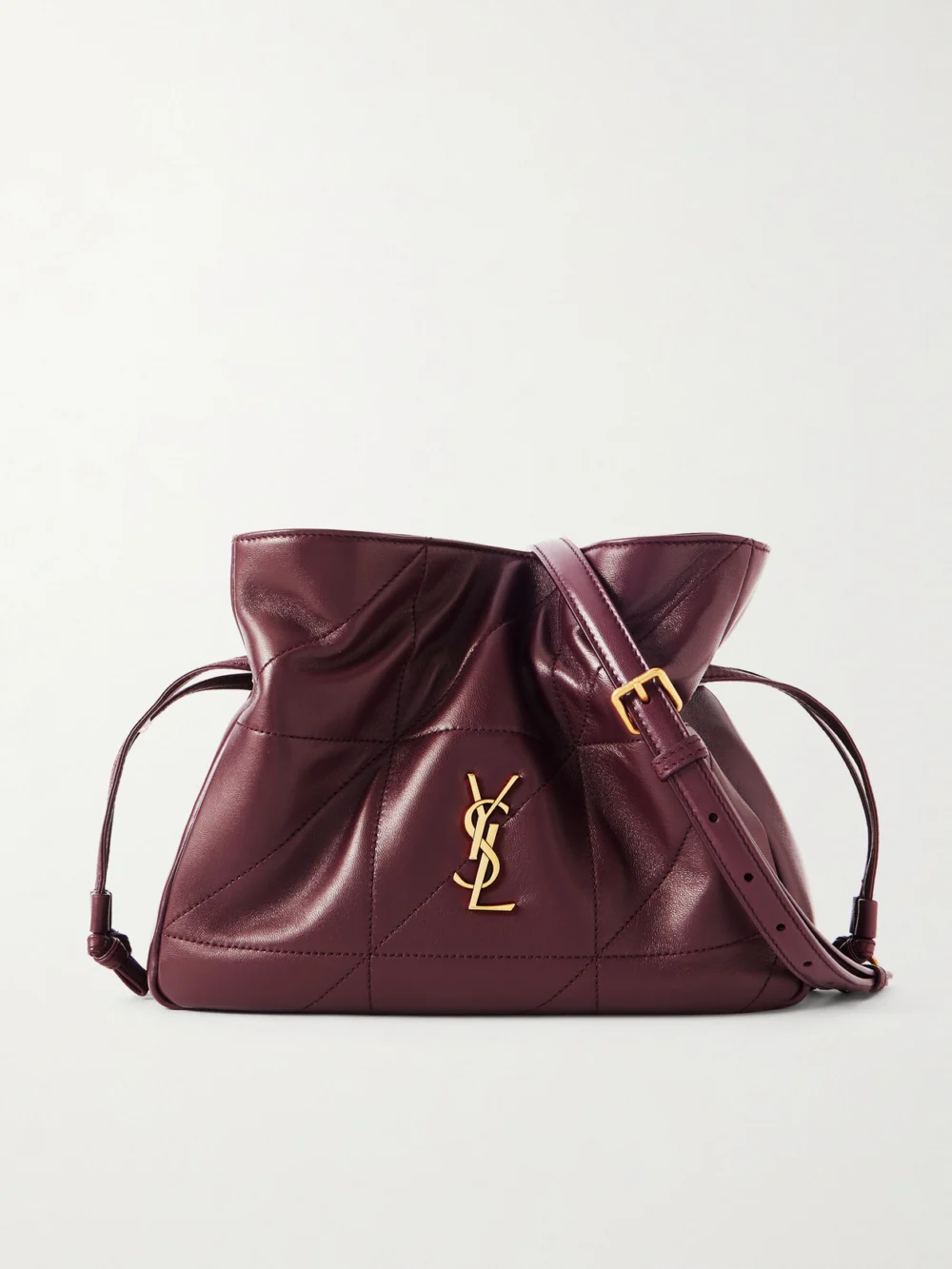 Saint Laurent Jamie Quilted Leather Shoulder Bag in burgundy