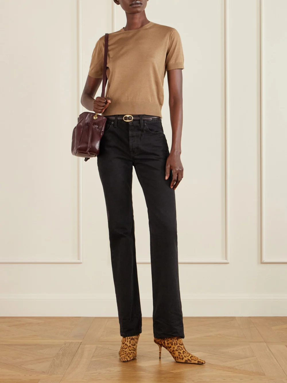 Saint Laurent Jamie Quilted Leather Shoulder Bag, styled view