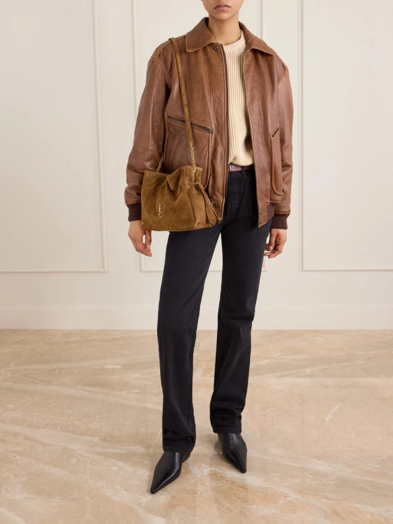 Saint Laurent Jamie Quilted Suede Shoulder Bag
