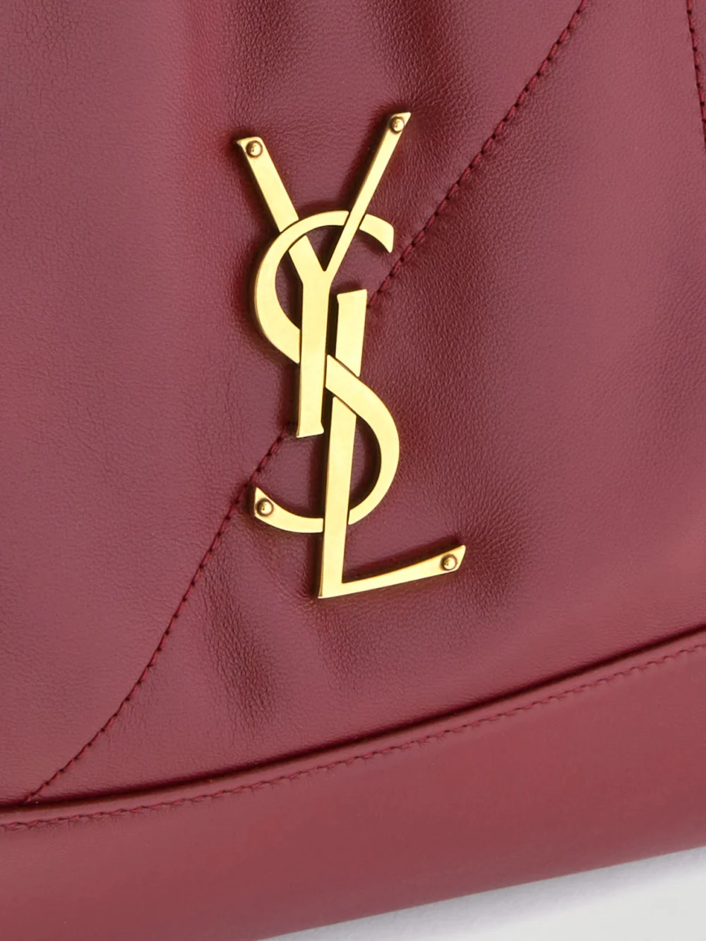 Close-up detail of the Saint Laurent Jamie Shopping Quilted Leather Shoulder Bag