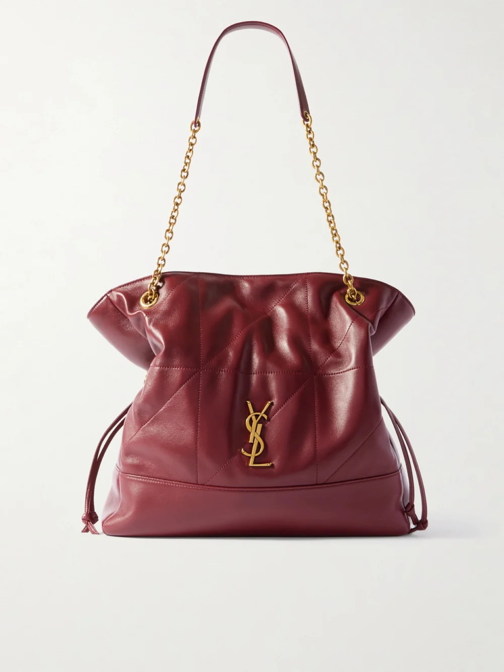 Saint Laurent Jamie Shopping Quilted Leather Shoulder Bag in burgundy