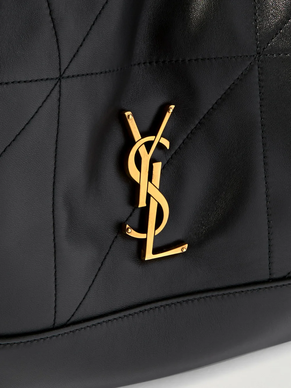Close-up detail of the Saint Laurent Jamie Shopping Small Quilted Leather Shoulder Bag