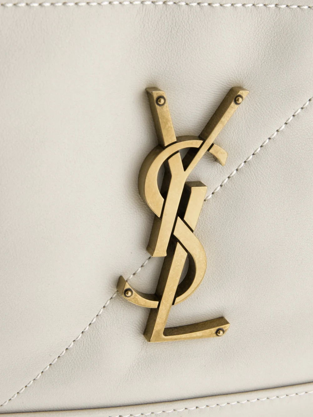 Close-up detail of the Saint Laurent Jamie Shopping Small Quilted Leather Shoulder Bag