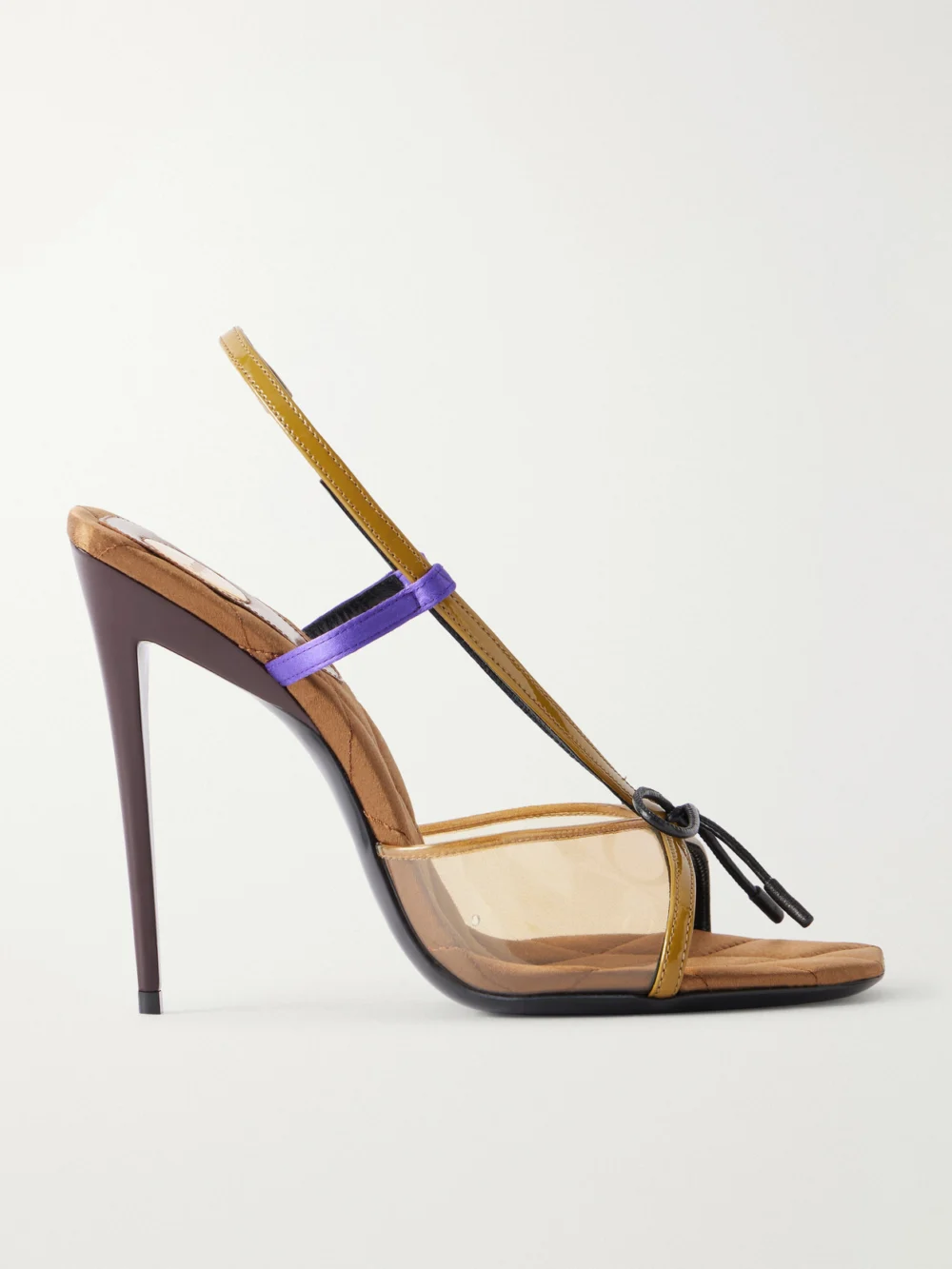 Saint Laurent Jean 110 Leather and Satin-trimmed Tpu Sandals in green
