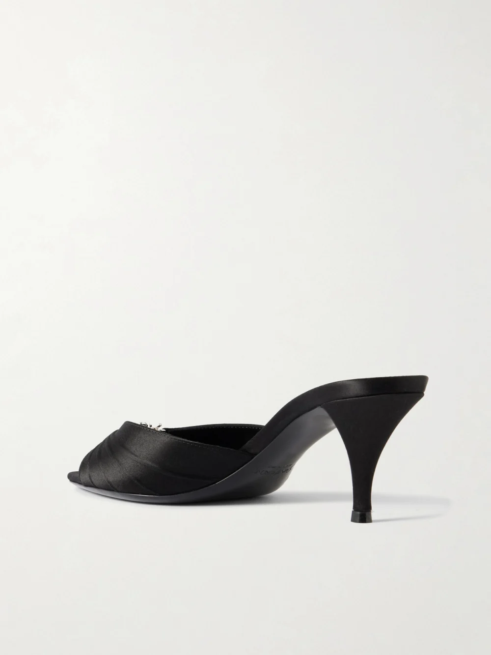 Back view of the Saint Laurent Jerry 60 Embellished Satin Mules