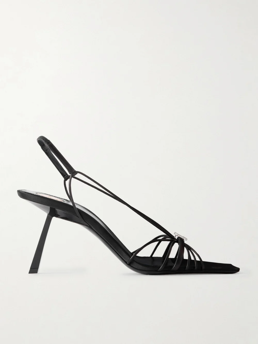 Saint Laurent Jerry Logo-embellished Leather Slingback Sandals in black