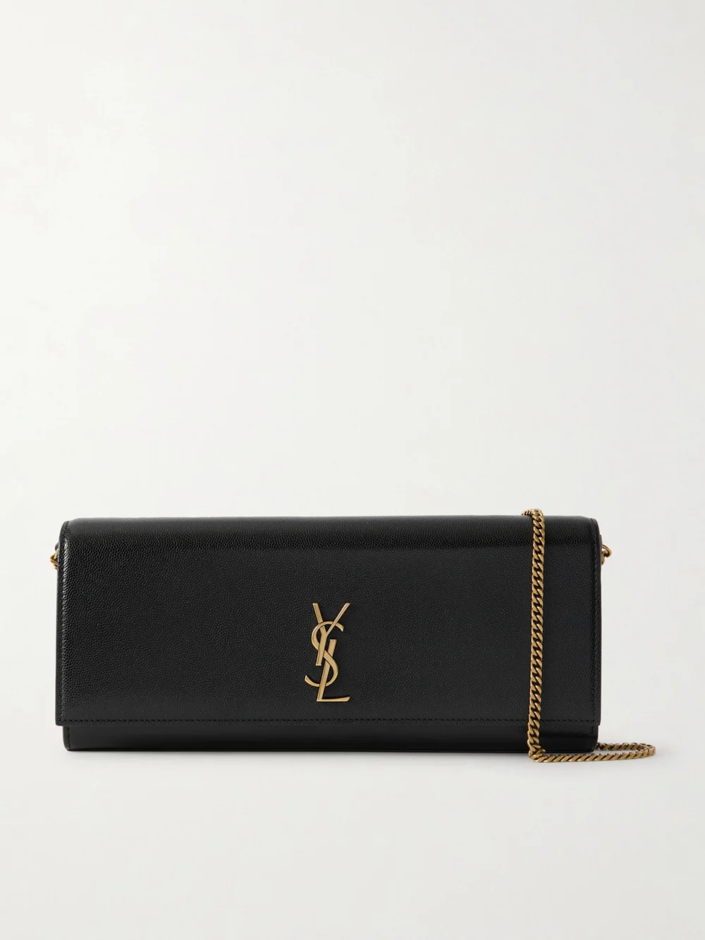 Saint Laurent Kate Embossed-leather Clutch in black