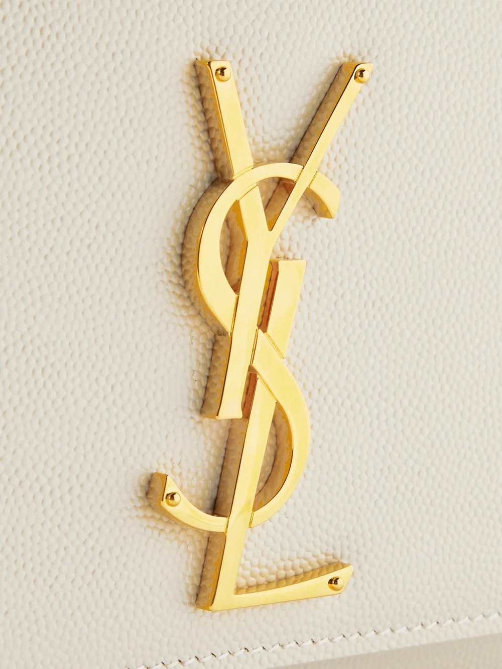 Close-up detail of the Saint Laurent Kate Small Embossed-leather Shoulder Bag