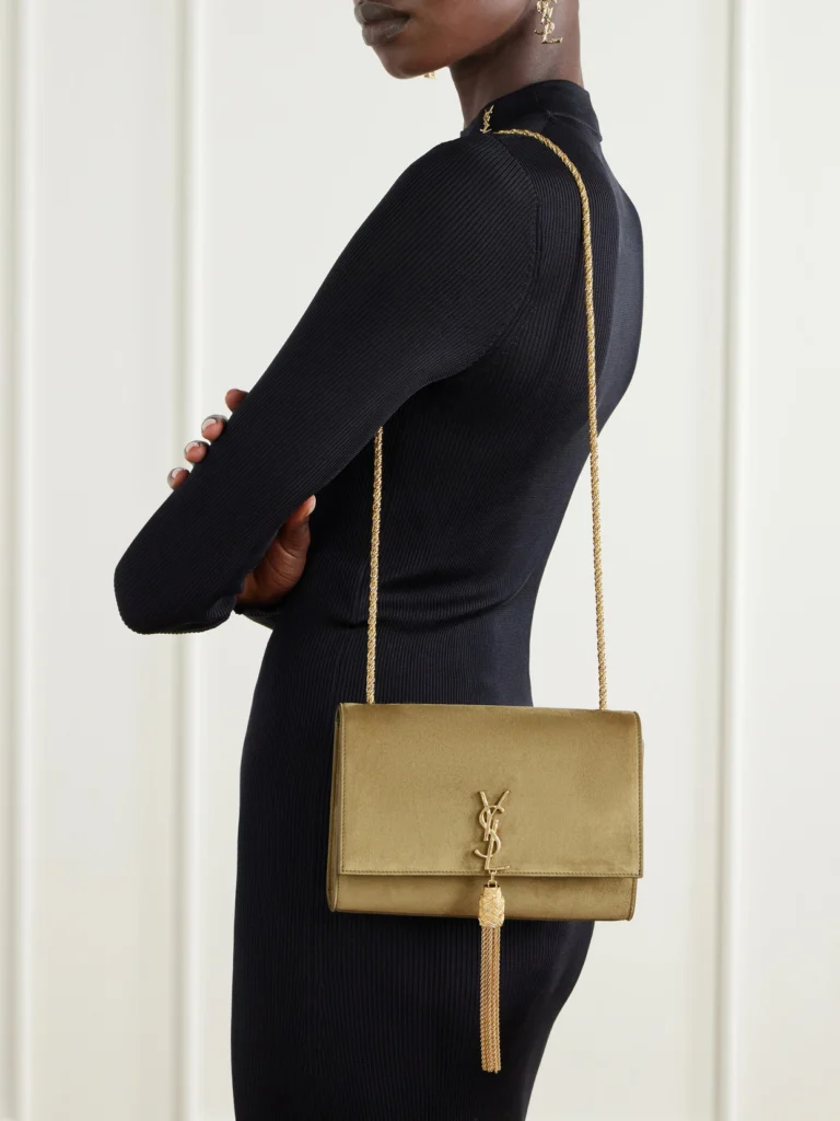 Saint Laurent Kate Tassel Small Cassandre-embellished Suede Shoulder Bag