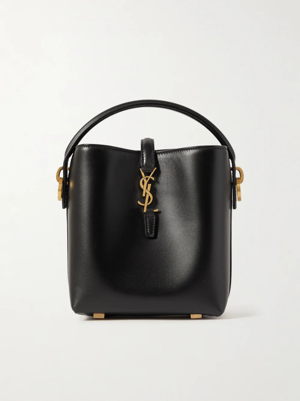 Saint Laurent Le 37 Mini Leather Bucket Bag in black