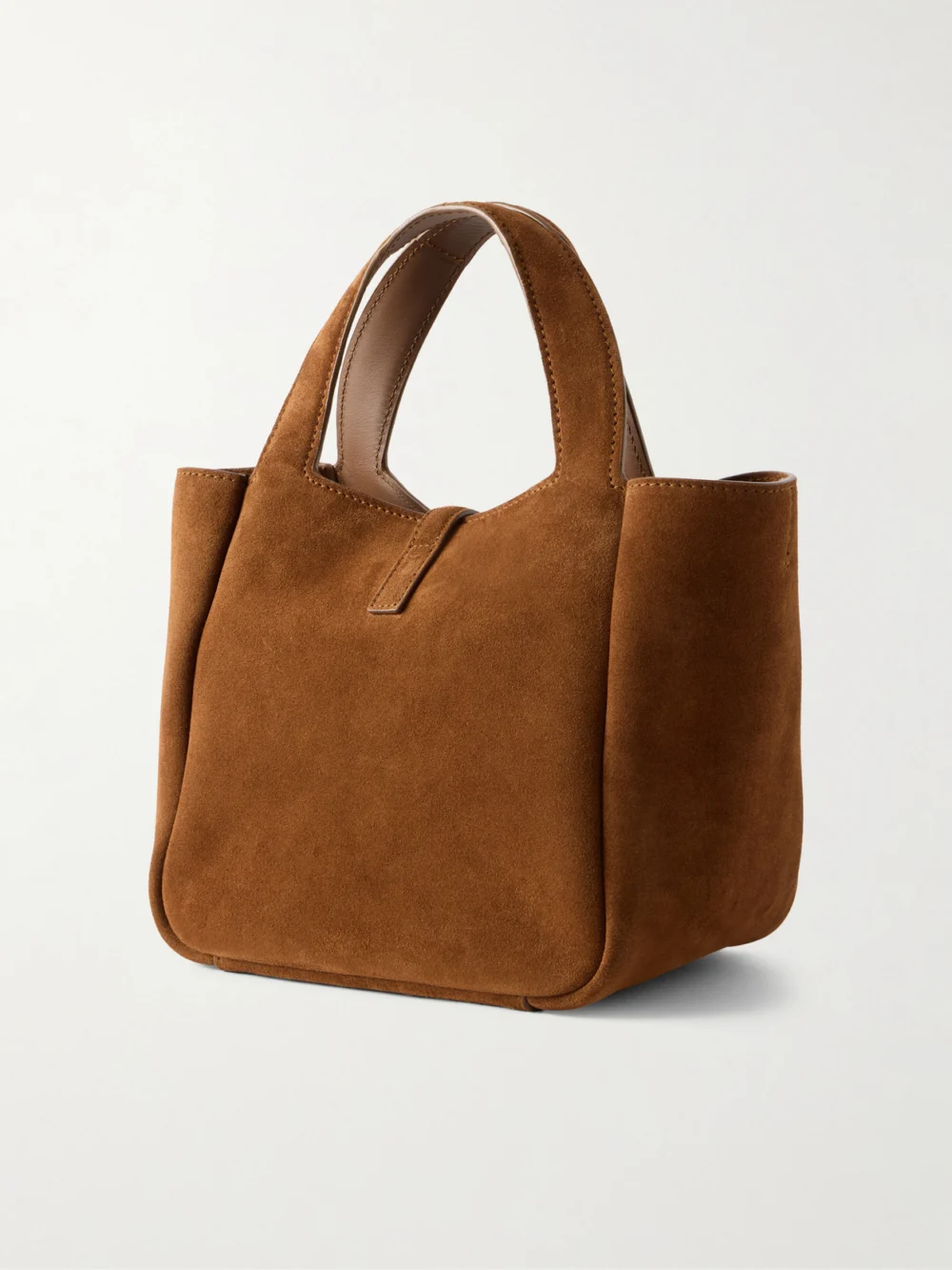 Back view of the Saint Laurent Le 5 À 7 Baby Bea Suede Top-handle Bag