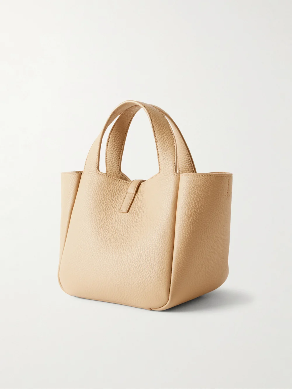 Back view of the Saint Laurent Le 5 À 7 Bea Cassandre-embellished Mini Textured-leather Tote
