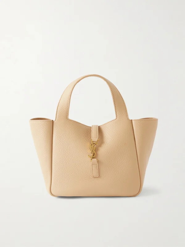 Saint Laurent Le 5 À 7 Bea Cassandre-embellished Mini Textured-leather Tote