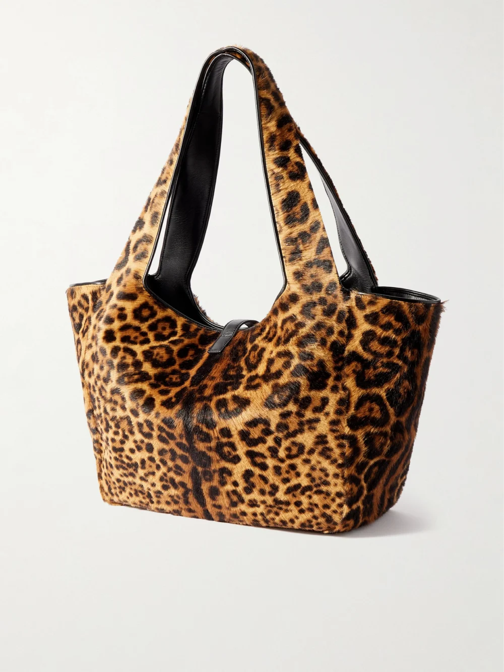 Back view of the Saint Laurent Le 5 À 7 Bea Leopard-print Calf Hair Tote