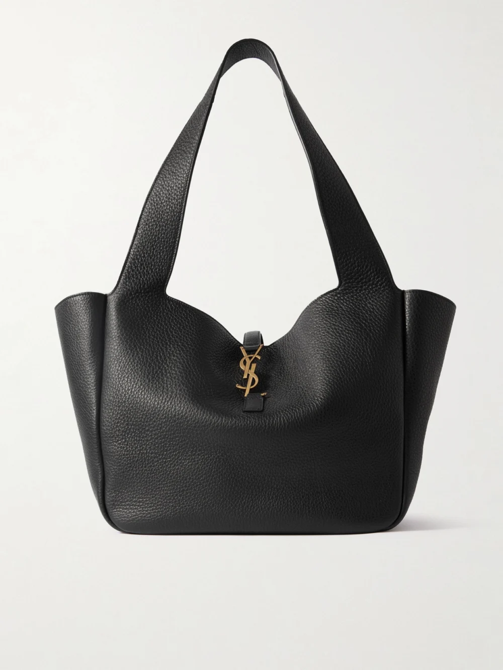 Saint Laurent Le 5 À 7 Bea Textured-leather Tote in black