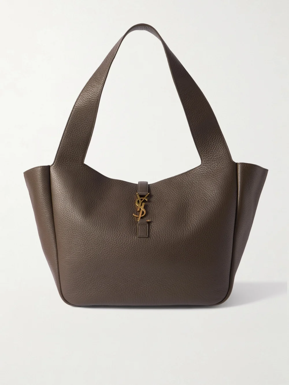 Saint Laurent Le 5 À 7 Bea Textured-leather Tote in brown