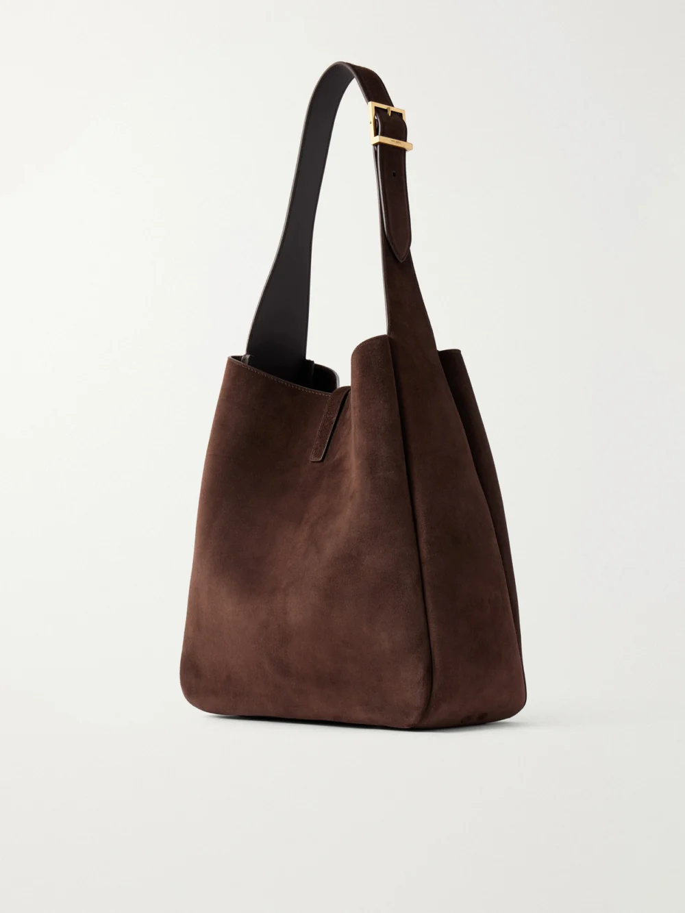 Back view of the Saint Laurent Le 5 À 7 Cassandre-embellished Suede Tote