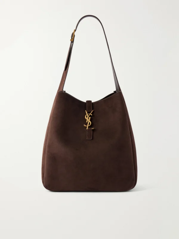 Saint Laurent Le 5 À 7 Cassandre-embellished Suede Tote