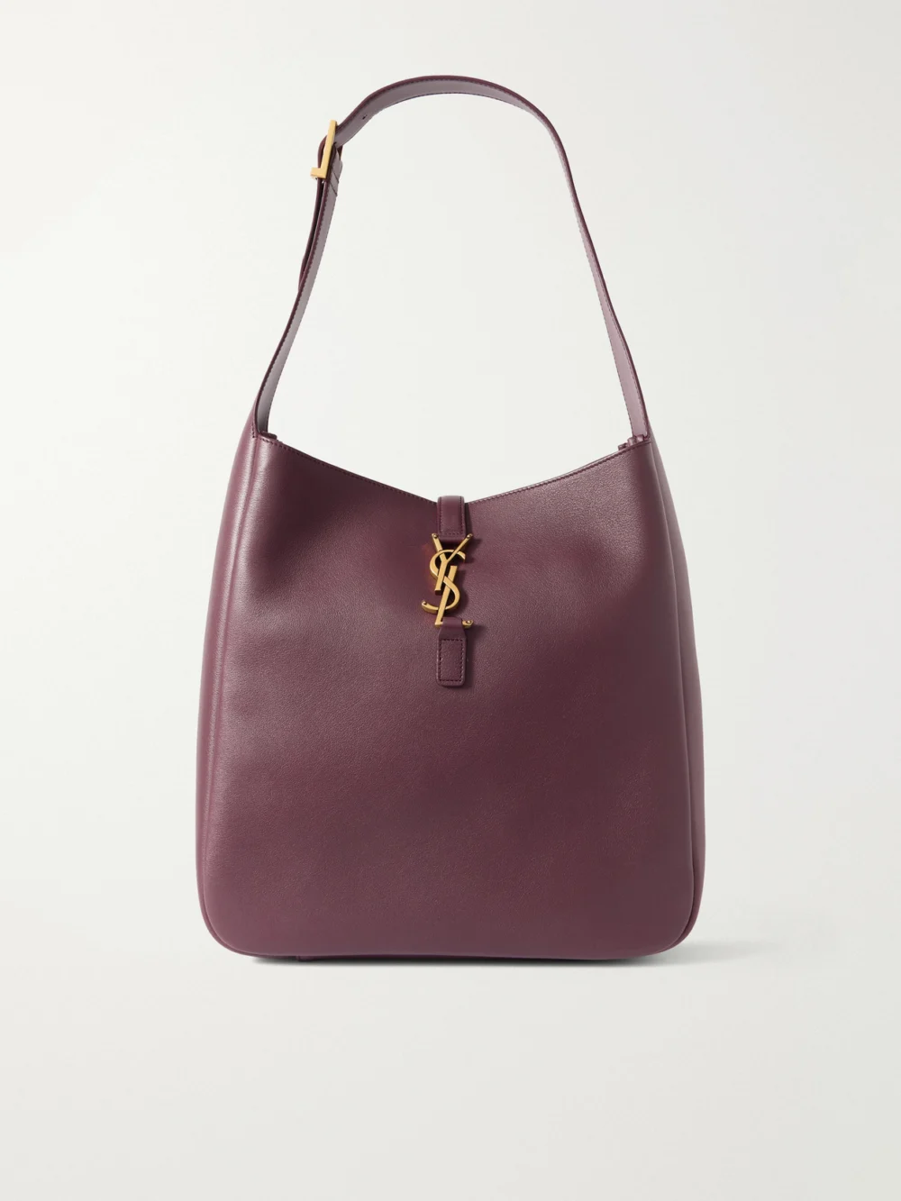 Saint Laurent Le 5 À 7 Large Leather Shoulder Bag in burgundy