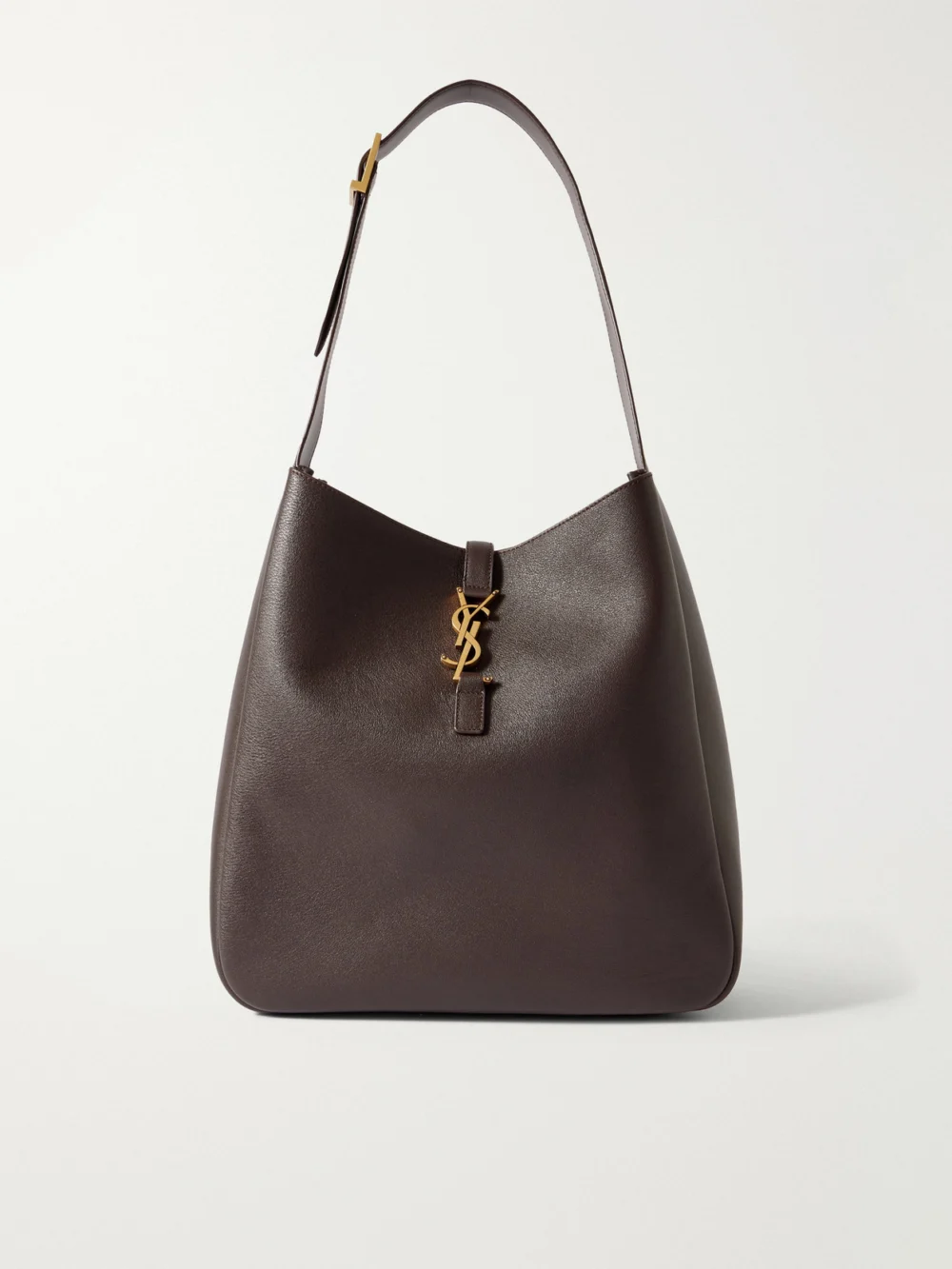 Saint Laurent Le 5 À 7 Large Leather Shoulder Bag in chocolate