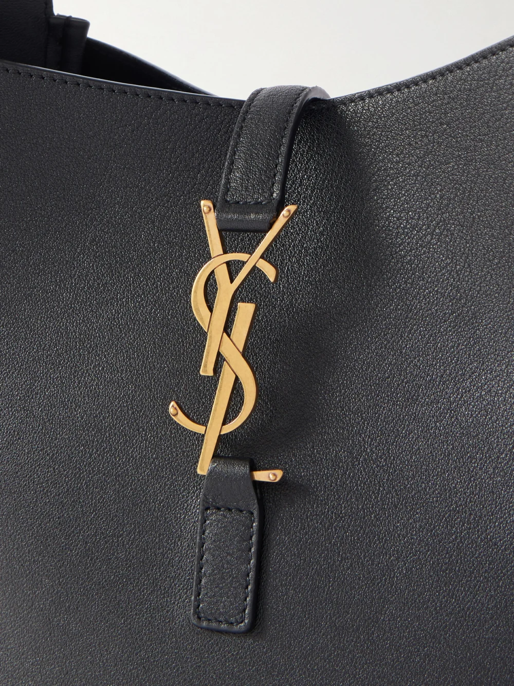 Close-up detail of the Saint Laurent Le 5 À 7 Leather Shoulder Bag