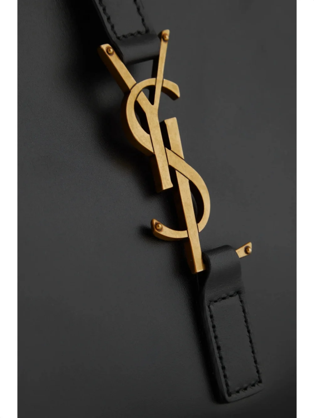 Close-up detail of the Saint Laurent Le 5 À 7 Leather Shoulder Bag