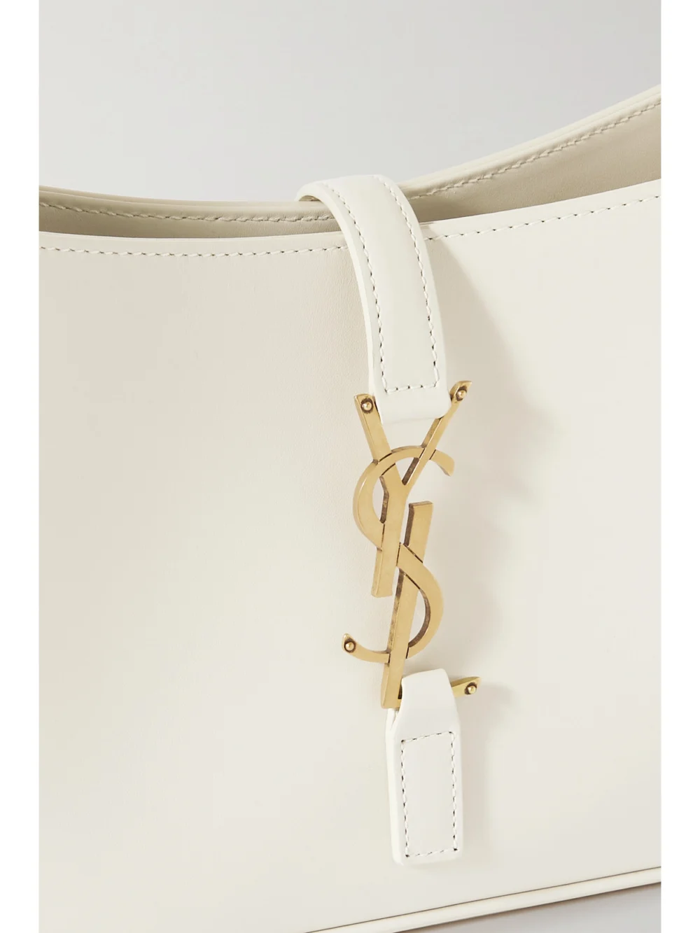 Close-up detail of the Saint Laurent Le 5 À 7 Leather Shoulder Bag
