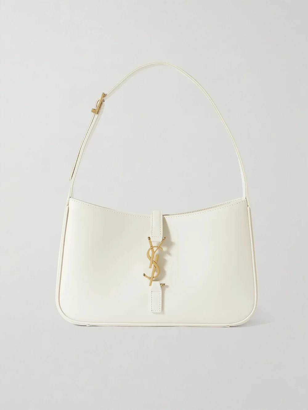 Saint Laurent Le 5 À 7 Leather Shoulder Bag in cream