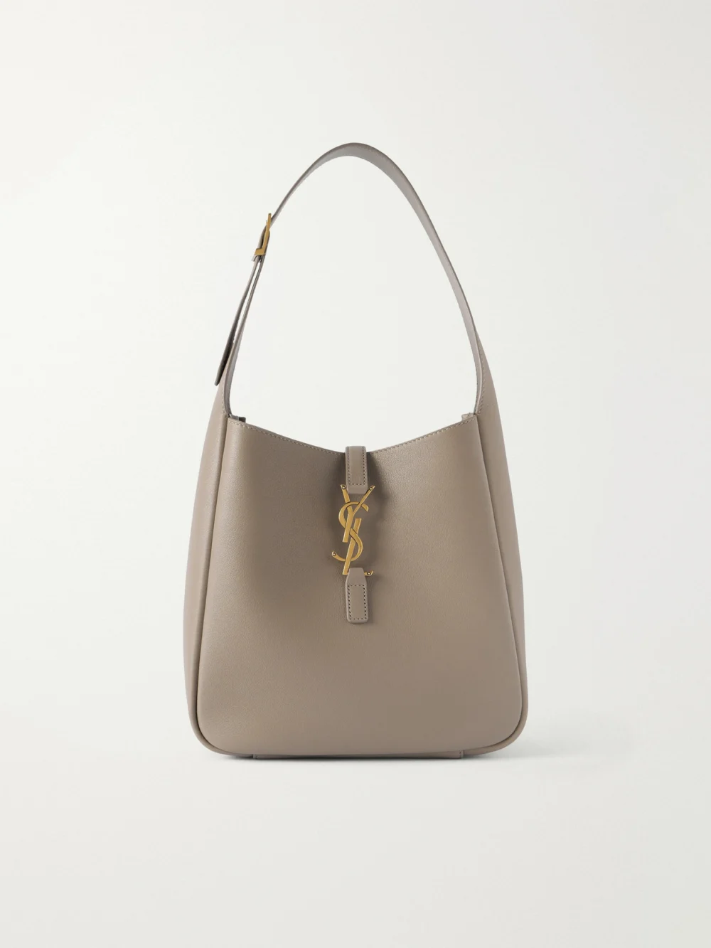 Saint Laurent Le 5 À 7 Leather Shoulder Bag in gray
