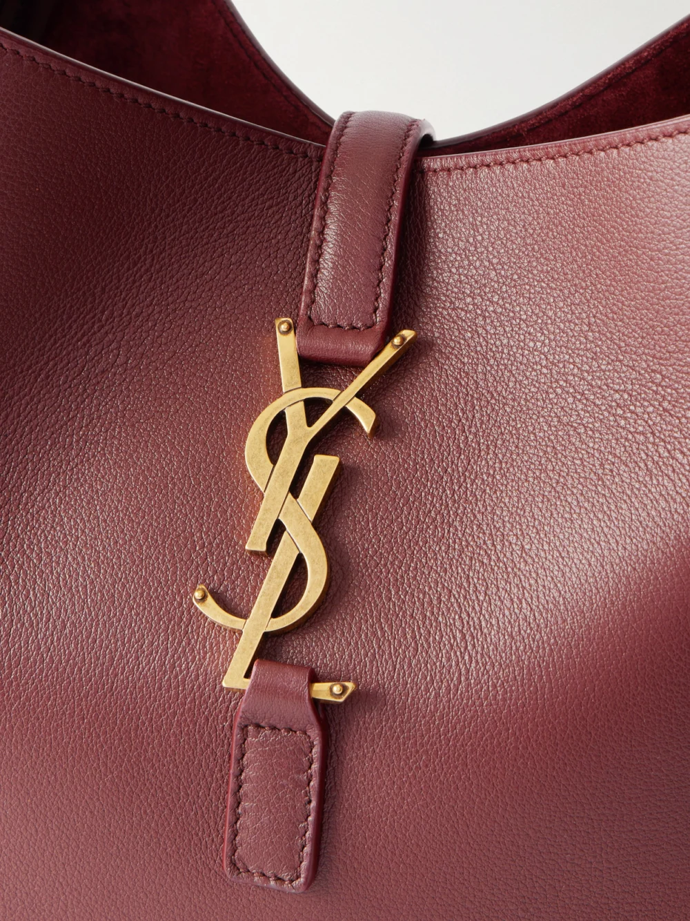 Close-up detail of the Saint Laurent Le 5 À 7 Leather Shoulder Bag