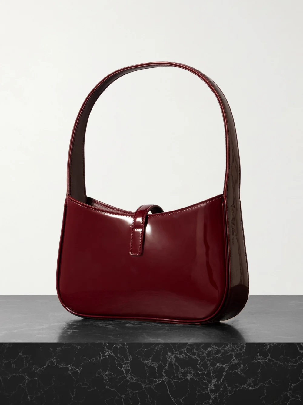 Back view of the Saint Laurent Le 5 À 7 Mini Patent-leather Shoulder Bag