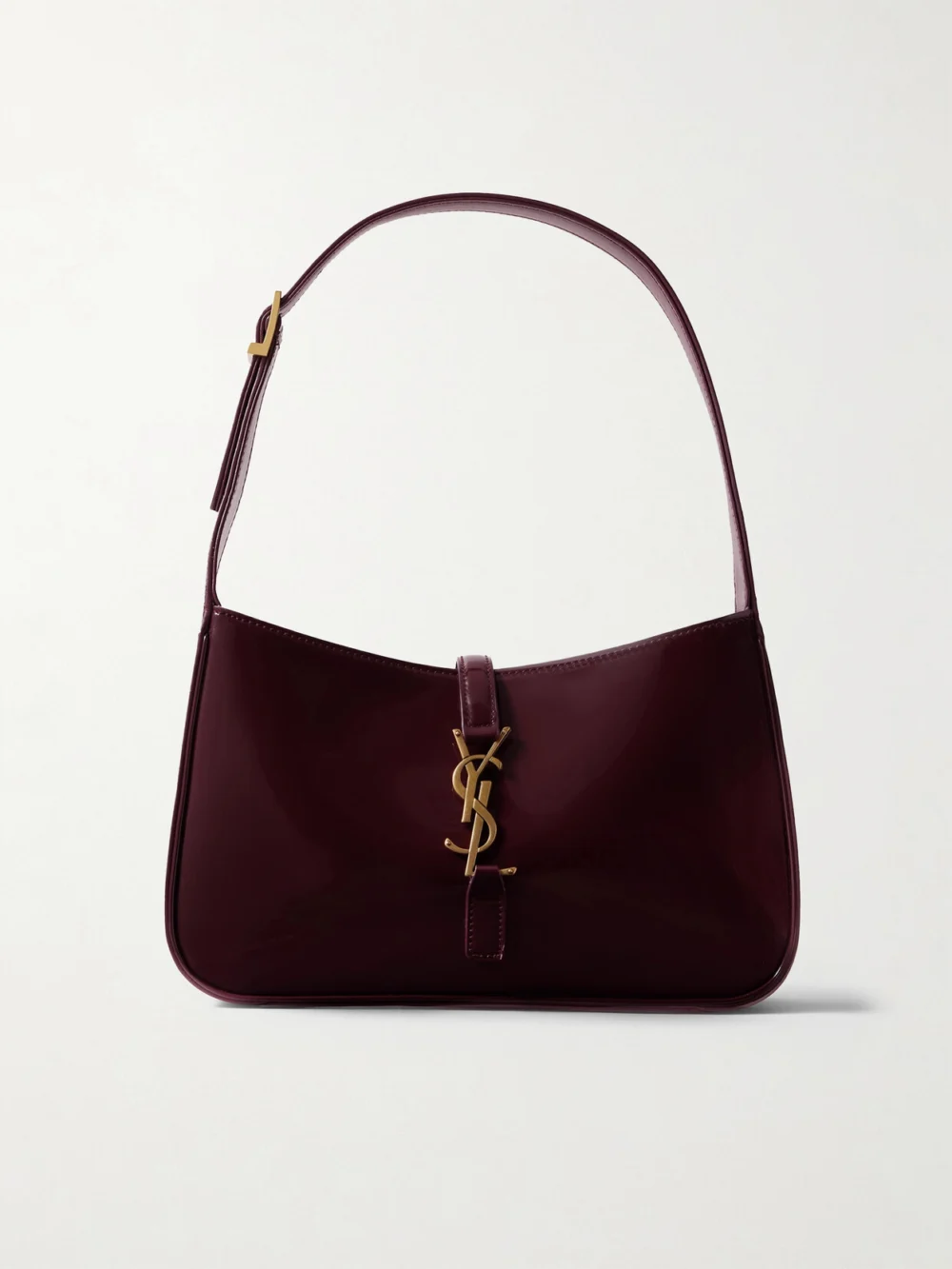 Saint Laurent Le 5 À 7 Patent-leather Shoulder Bag in red