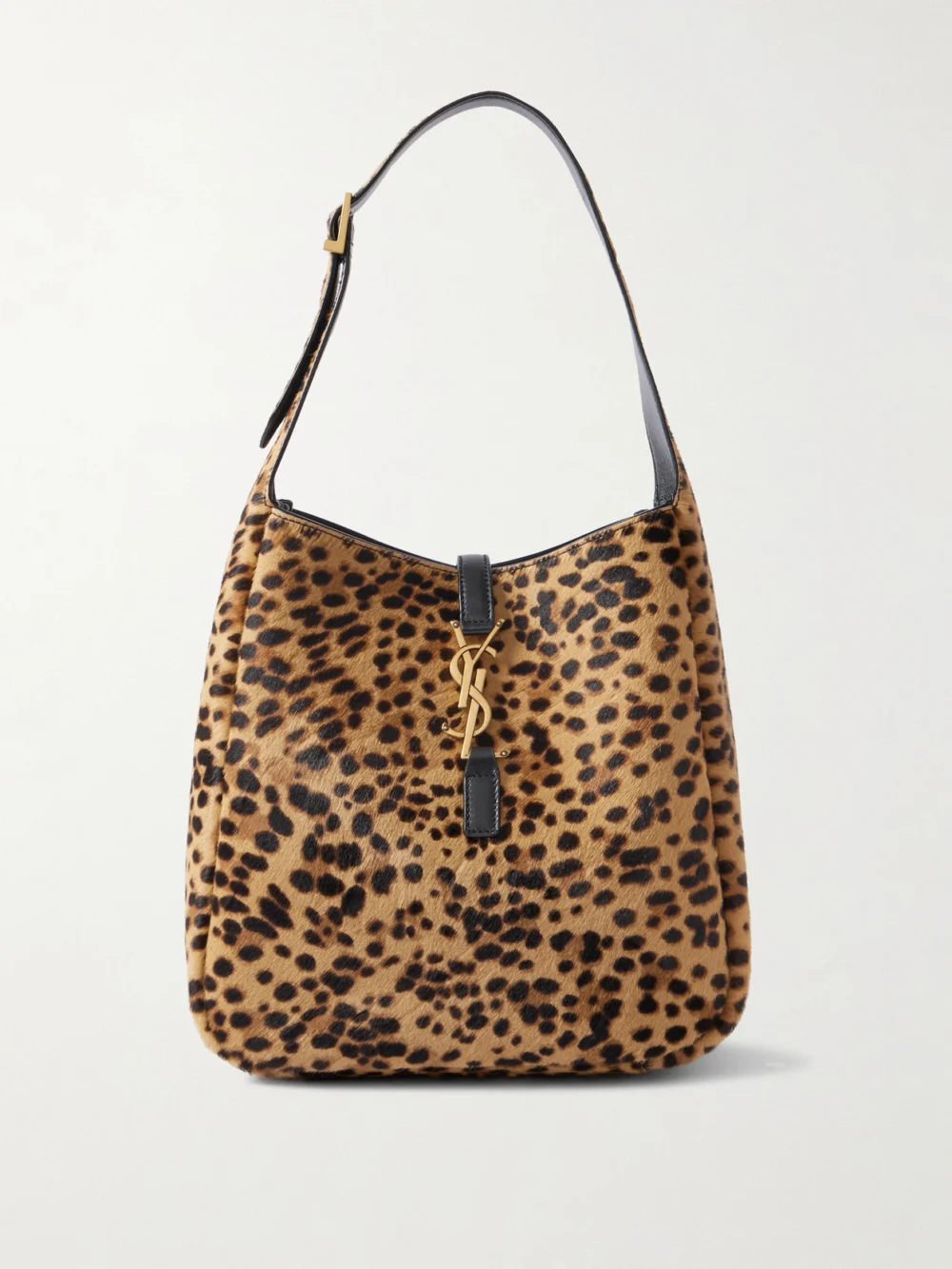 Saint Laurent Le 5 À 7 Small Embellished Leather-trimmed Leopard-print Calf Hair Shoulder Bag in leopard print