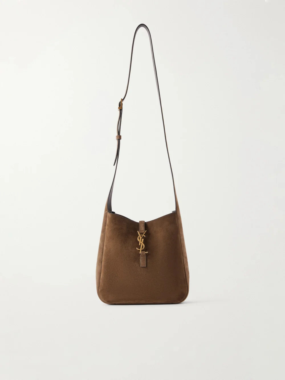 Saint Laurent Le 5 À 7 Suede Shoulder Bag in dark green