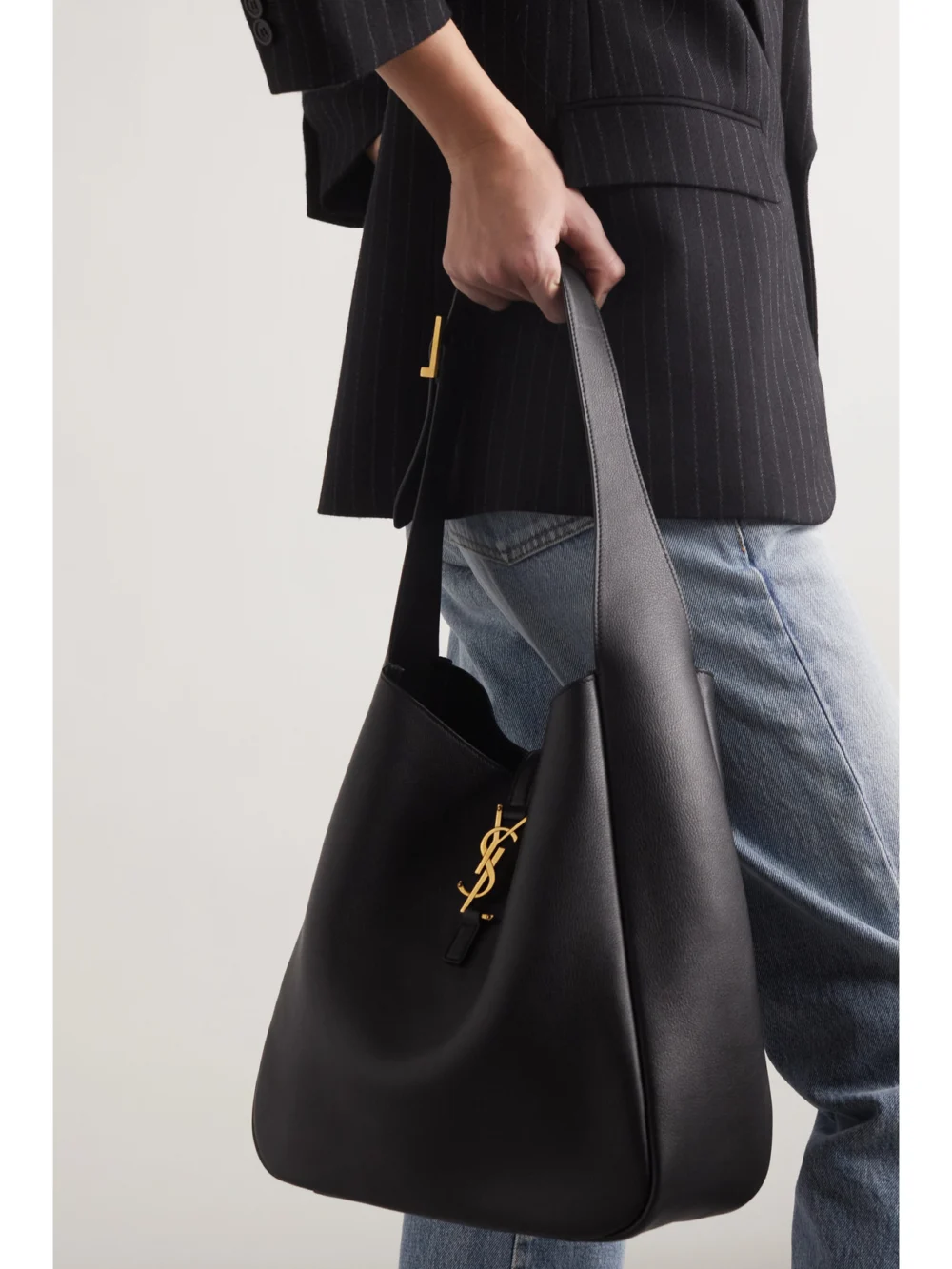 Saint Laurent Le 5 À 7 Supple Large Leather Shoulder Bag, styled view