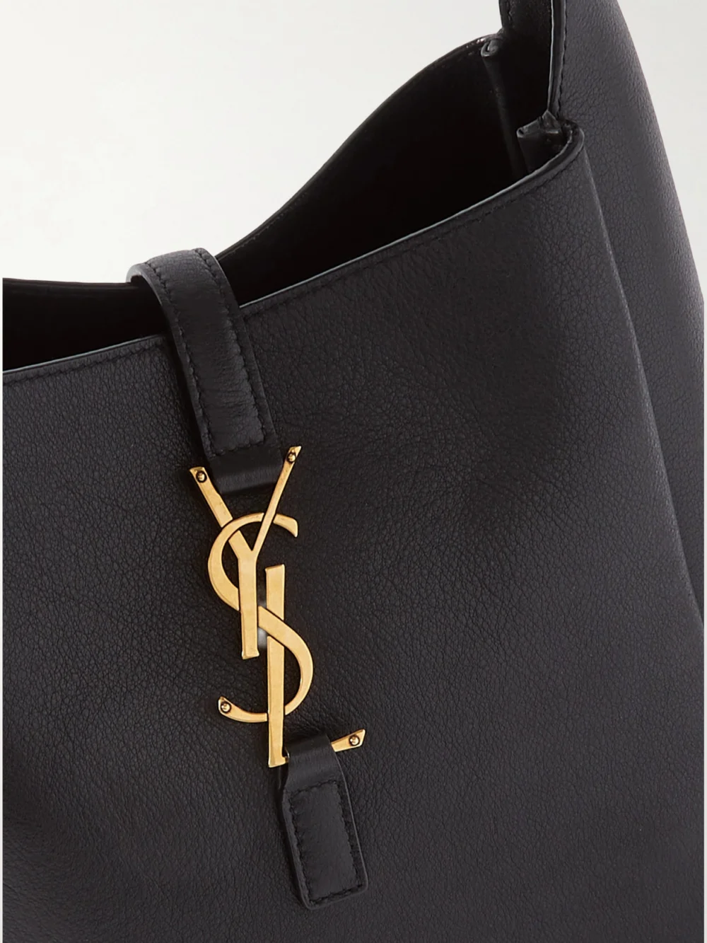 Close-up detail of the Saint Laurent Le 5 À 7 Supple Small Leather Shoulder Bag