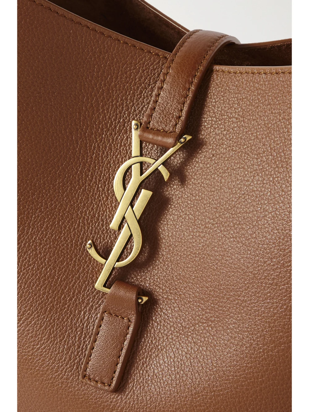 Close-up detail of the Saint Laurent Le 5 À 7 Supple Small Leather Shoulder Bag