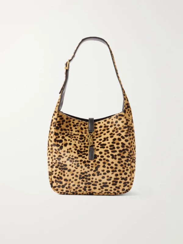 Saint Laurent Le 5 À 7 Supple Small Leather-trimmed Leopard-print Pony Hair Shoulder Bag