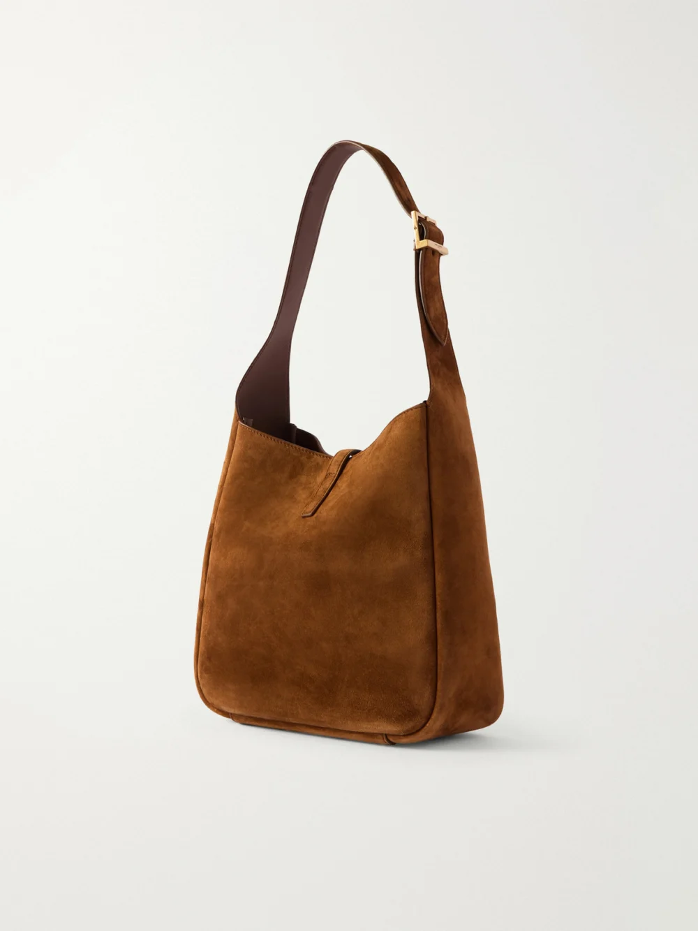 Back view of the Saint Laurent Le 5 À 7 Supple Small Suede Shoulder Bag
