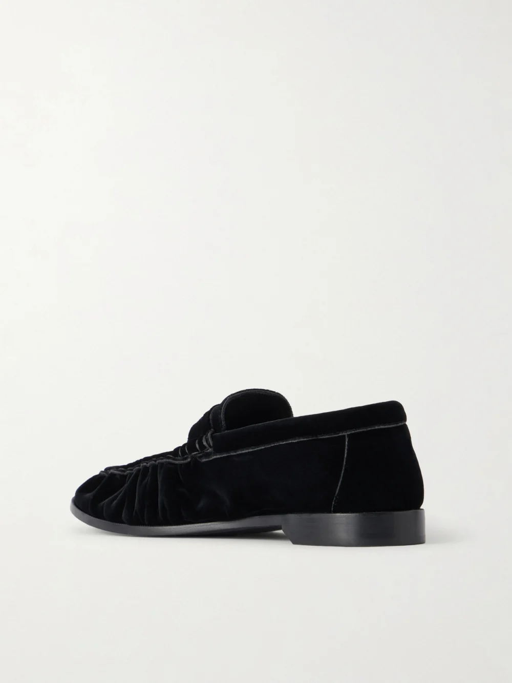 Back view of the Saint Laurent Le Loafer 05 Cassandre-embellished Velvet Loafers