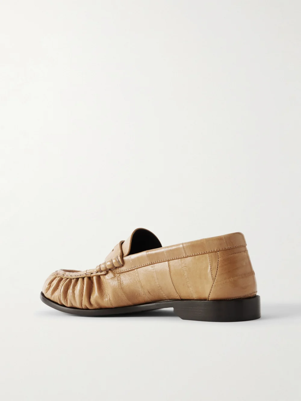 Back view of the Saint Laurent Le Loafer Cassandre-embellished Eel Loafers
