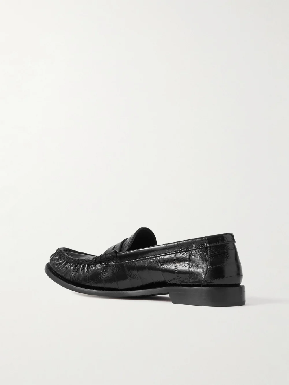 Back view of the Saint Laurent Le Loafer Cassandre-embellished Eel Loafers