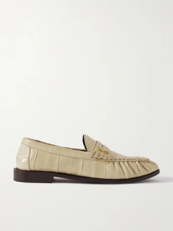 Saint Laurent Le Loafer Cassandre-embellished Eel Loafers