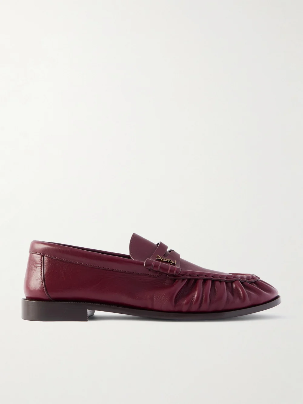 Saint Laurent Le Loafer Cassandre-embellished Leather Loafers in red