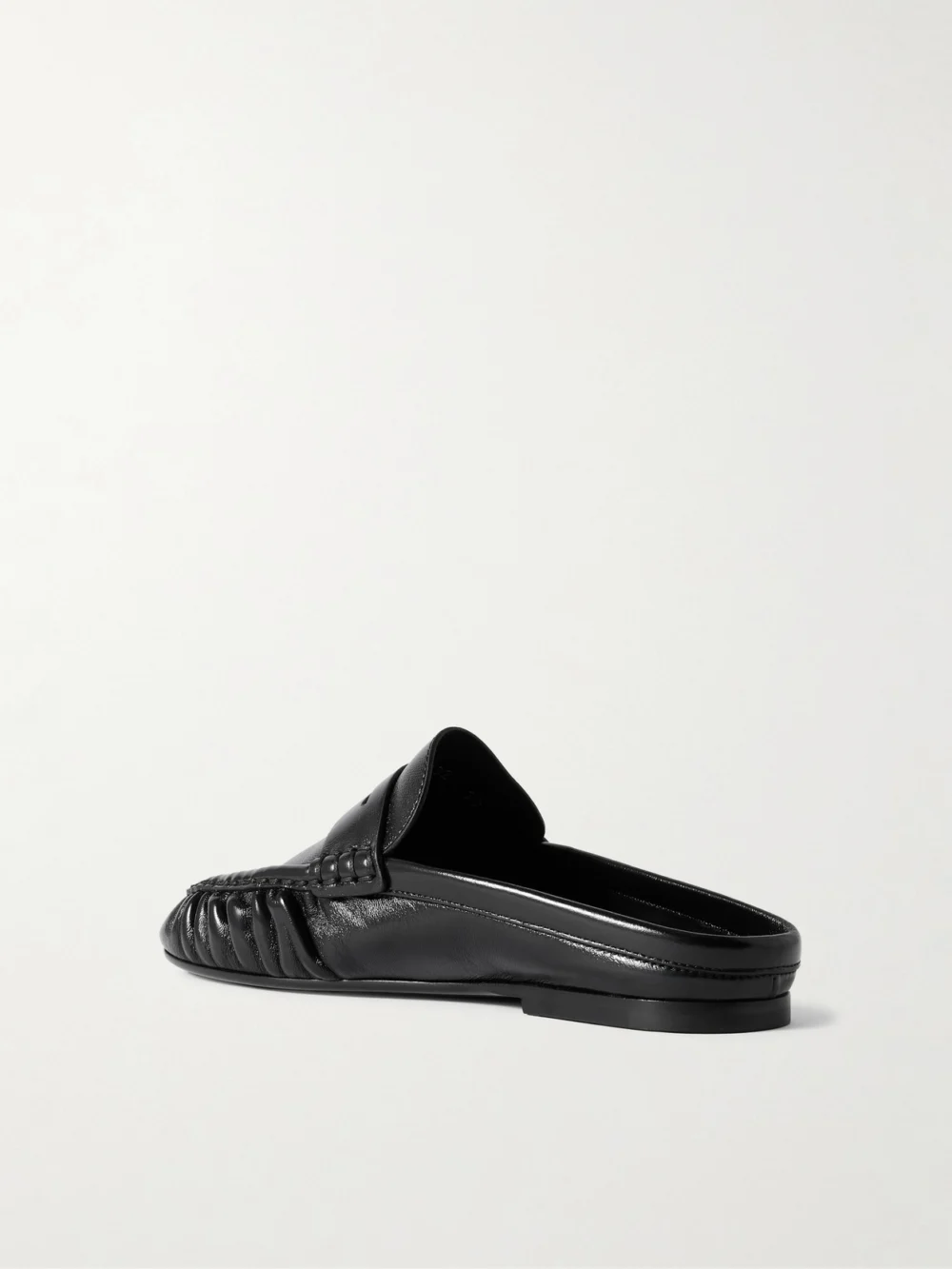 Back view of the Saint Laurent Le Loafer Cassandre-embellished Mules